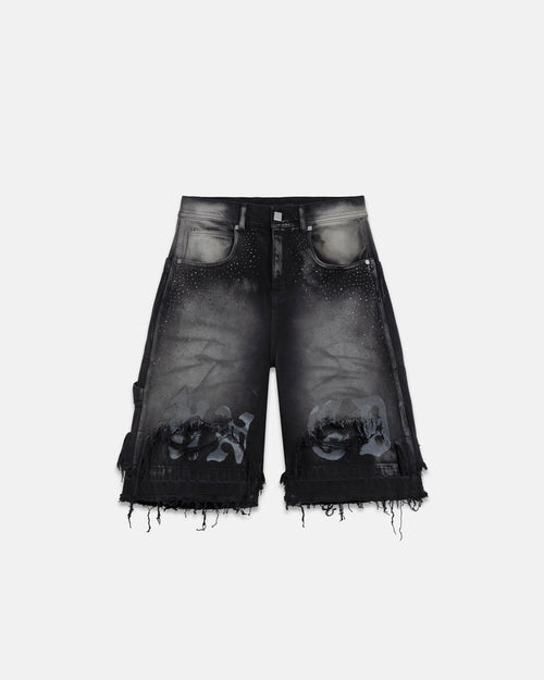 94' UNDRGLD Double Destroyed Jorts Vintage Gray
