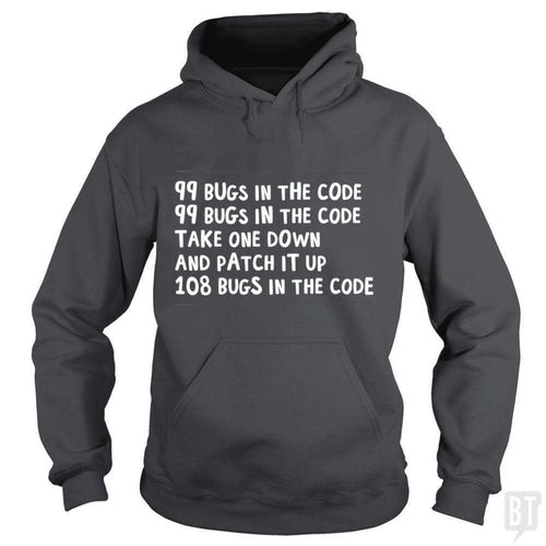 SunFrog-Busted Funky Hippo Hoodie / Dark Heather / S 99 Bugs In The Code