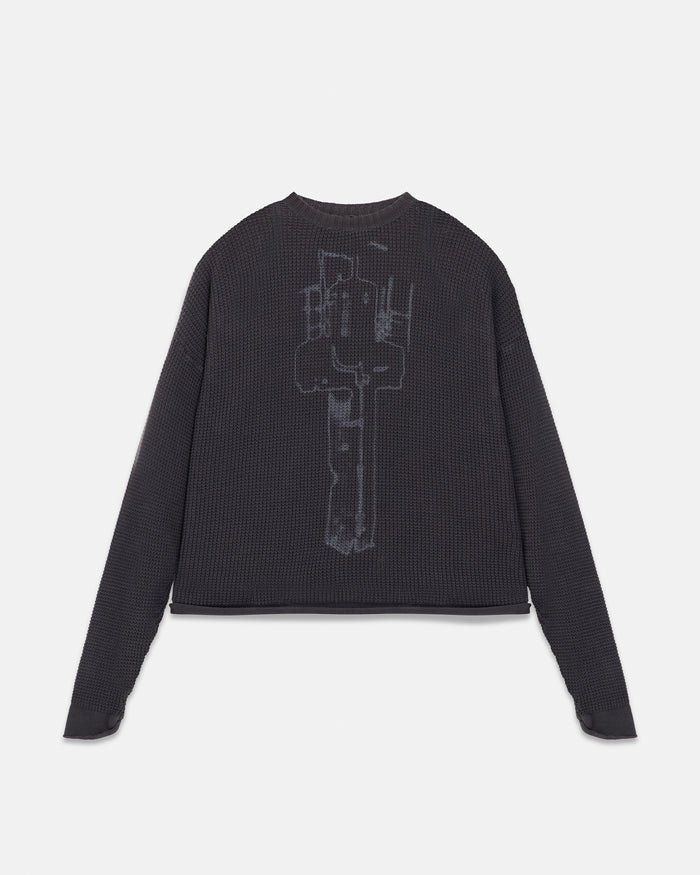 Act 1 Cross Slim Fit Knitted Crewneck Vintage Gray