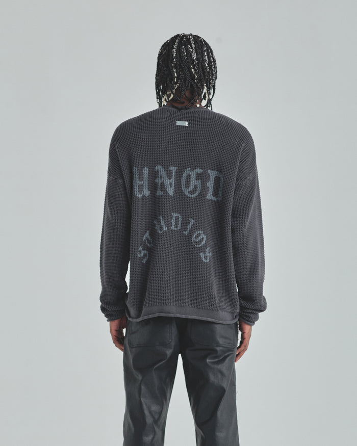 Act 1 Cross Slim Fit Knitted Crewneck Vintage Gray
