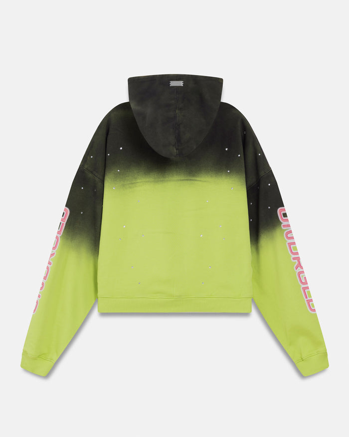 Act 1 Neon Boxy Fit Hoodie Faded Green