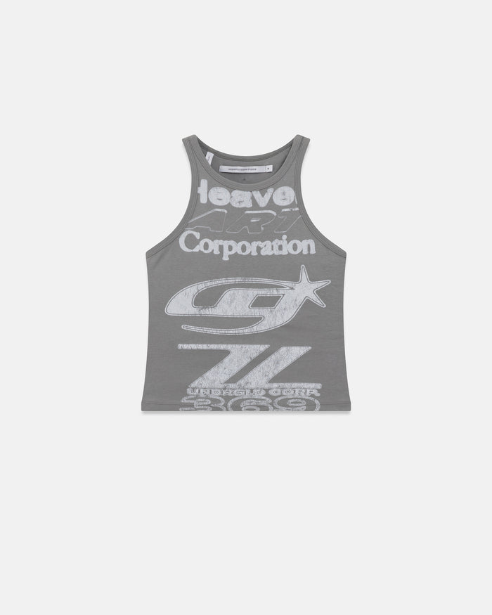 Act 1 Racer Halter Tank Top Gray
