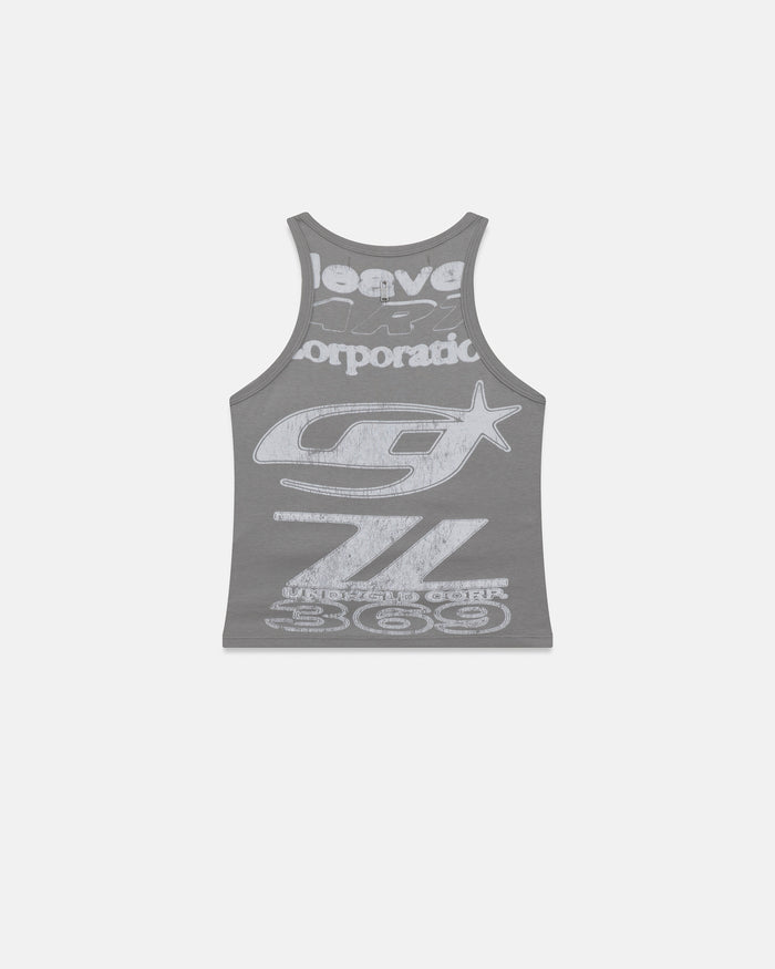 Act 1 Racer Halter Tank Top Gray