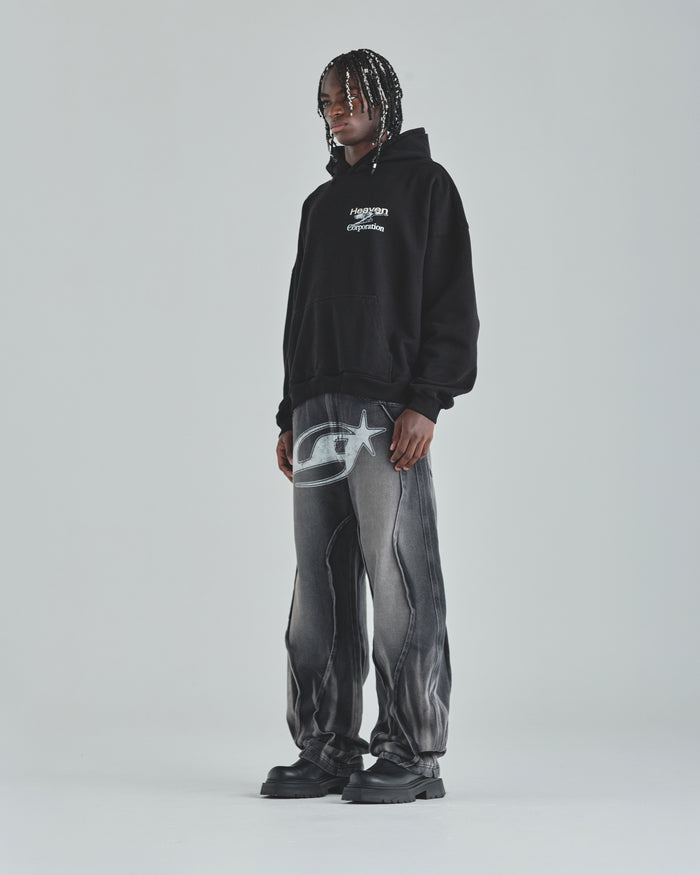 Act 1 UG Star Barrel Vein Jean Washed Black