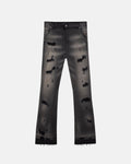 Act 1 UG Star Ripped Flare Jean Washed Black