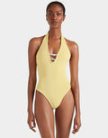 Hunza G Adriana Beaded Swimsuit - Butter - Simply Beach UK