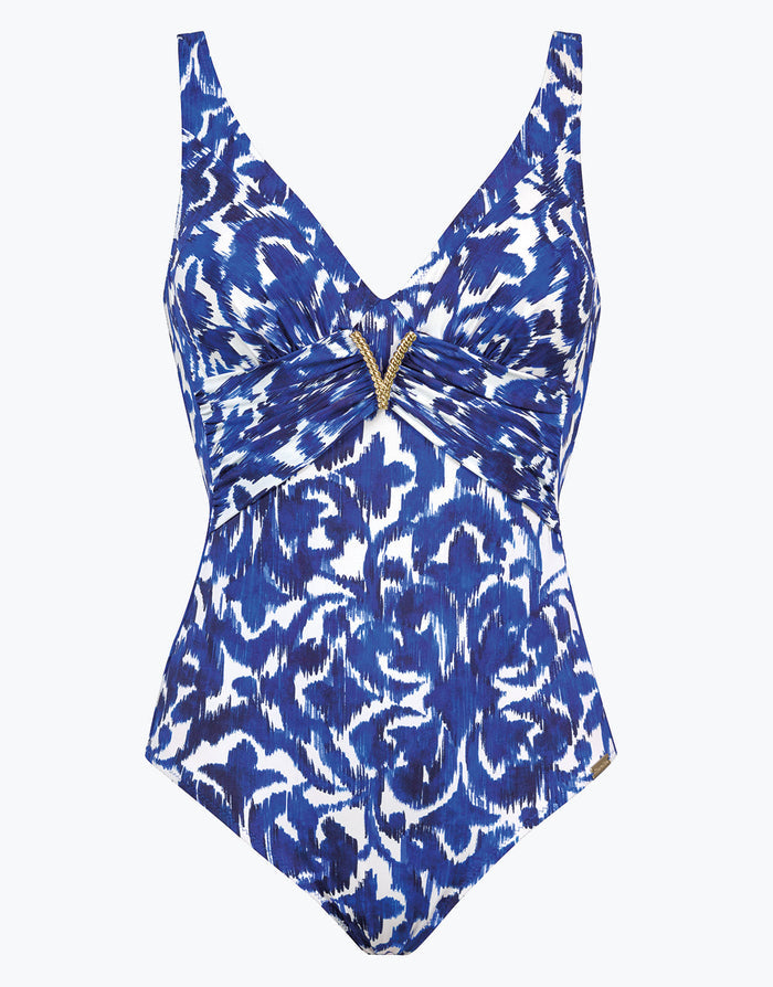 Charmline Aegean Spirit Detail Swimsuit - Azure White - Simply Beach UK
