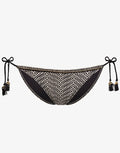 Afro Gem Tie Bikini Bottom - Black/Canvas - Simply Beach UK