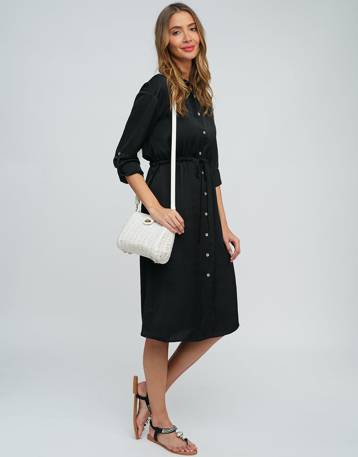 Alora Shirt Dress - Black - Simply Beach UK