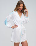 Amara Tunic - White and Light Blue - Simply Beach UK
