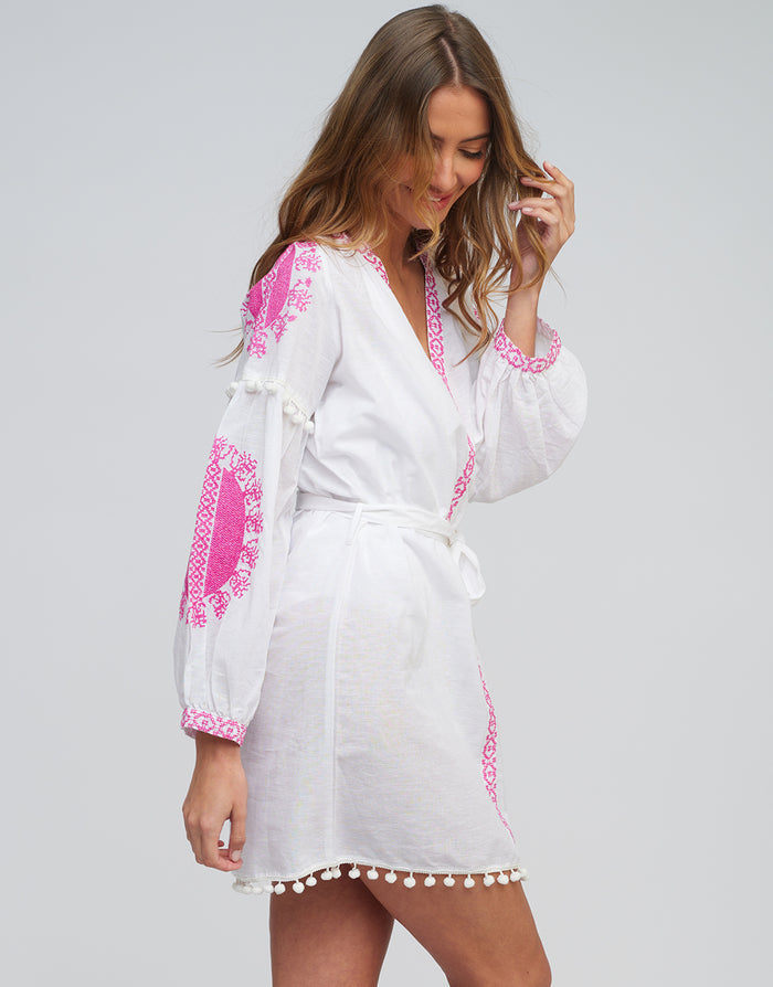 Amara Tunic - White Pink - Simply Beach UK