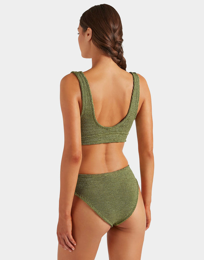 Hunza G Angel Bikini Set - Metallic Moss - Simply Beach UK