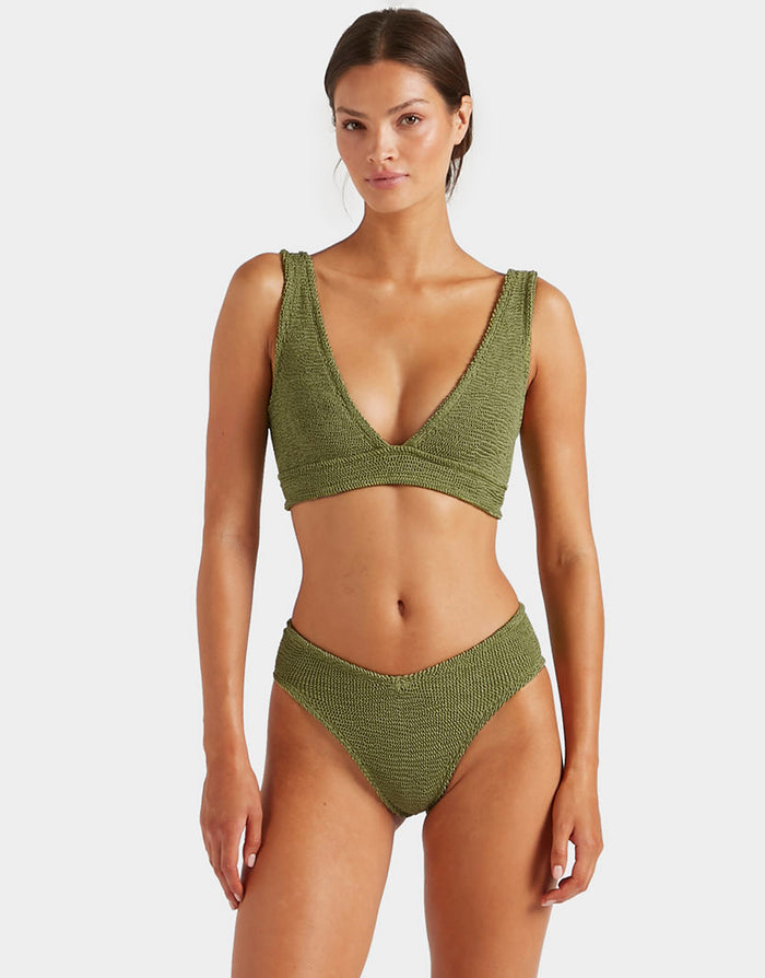Hunza G Angel Bikini Set - Metallic Moss - Simply Beach UK