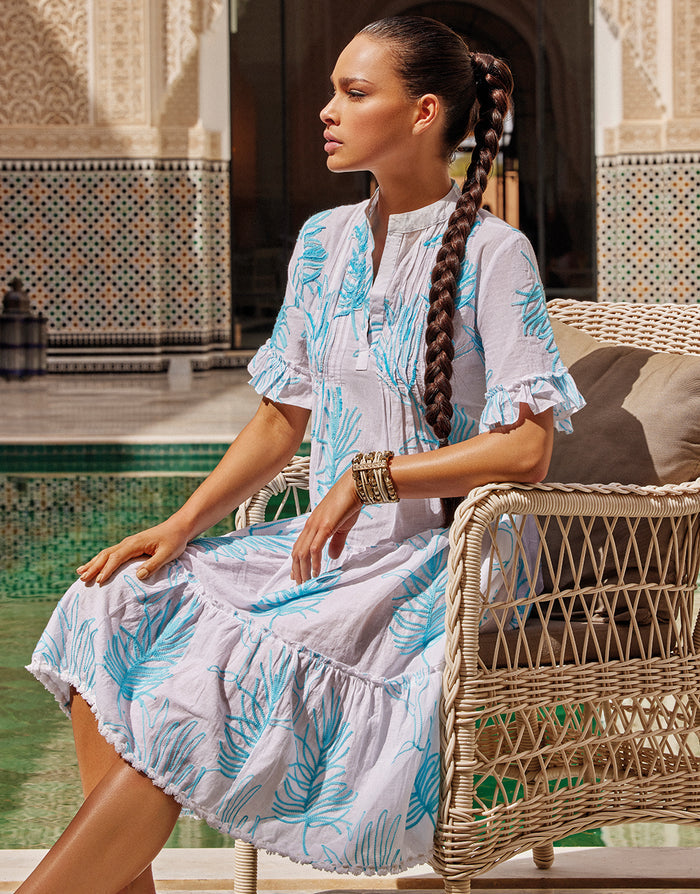 Iconique Angie Short Sleeve Dress - Turquoise - Simply Beach UK