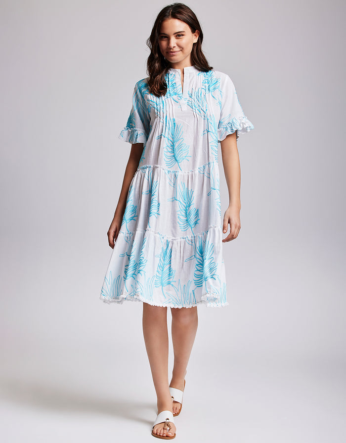Angie Short Sleeve Dress - Turquoise - Simply Beach UK