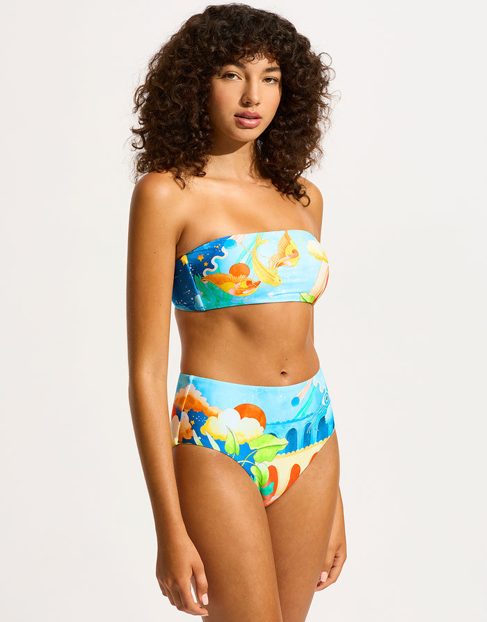 Aquarius Bandeau Bikini Top - Turquoise - Simply Beach UK