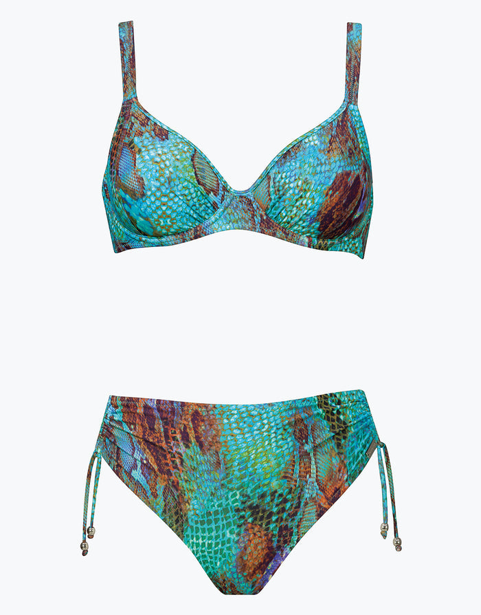 Charmline Aquatic Reptile Underwired Bikini Set - Aqua Python - Simply Beach UK