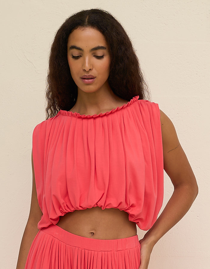 Pitusa Areia Knit Top - Coral - Simply Beach UK