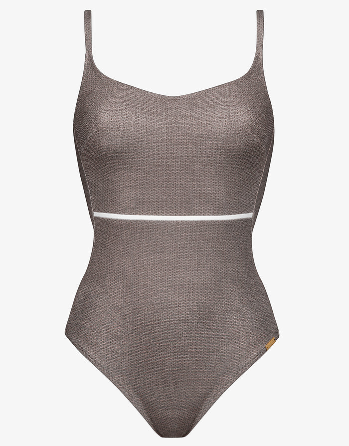 Argentum Underwired Swimsuit - Metallic Zinc - Simply Beach UK