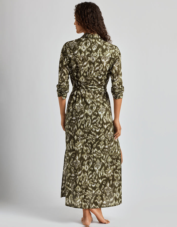 Lauren Ralph Lauren Artisan Warp Floral Midi Shirt Dress - Multi - Simply Beach UK