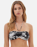 Nuria Ferrer Bahia Bandeau Bikini Top - Black and White - Simply Beach UK