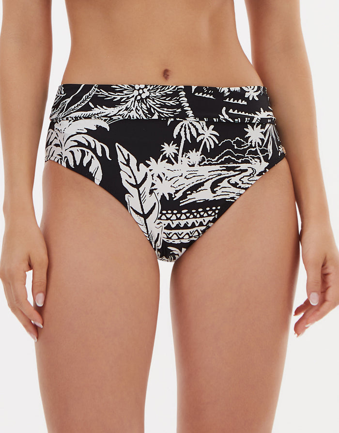 Nuria Ferrer Bahia Maxi Bikini Pant - Black and White - Simply Beach UK