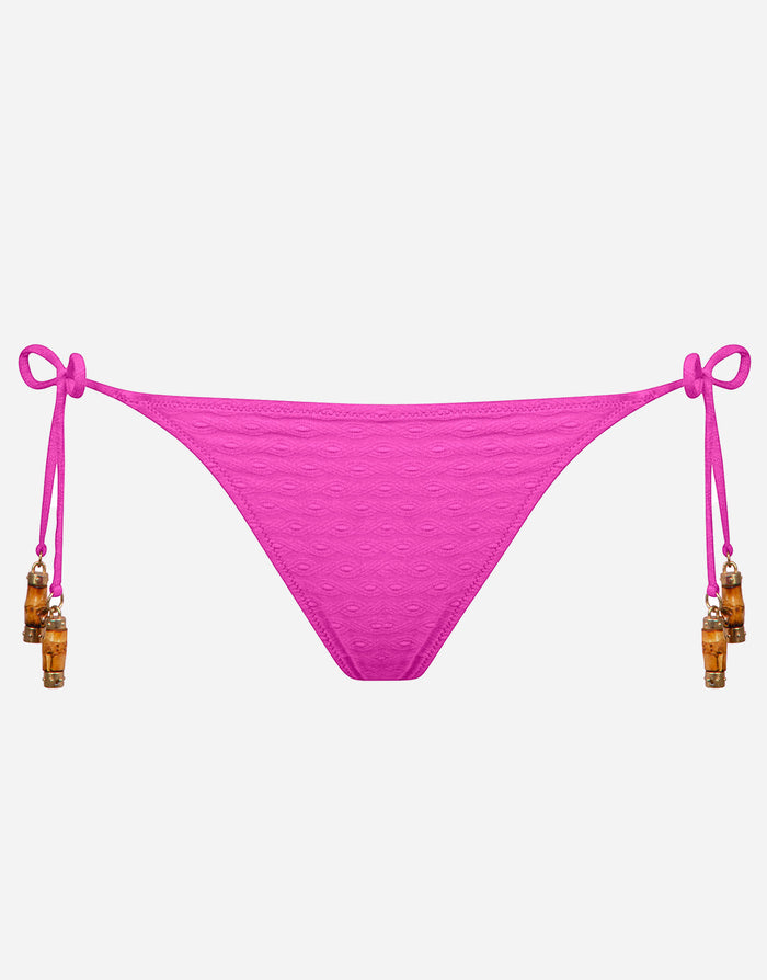 Bamboo Solids Tie Side Bikini Pant - Intense Pink - Simply Beach UK