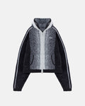 Basics Knit Zip Up Hoodie Bone/Black