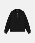 Basics Knit Zip Up Long Sleeve Polo Shirts