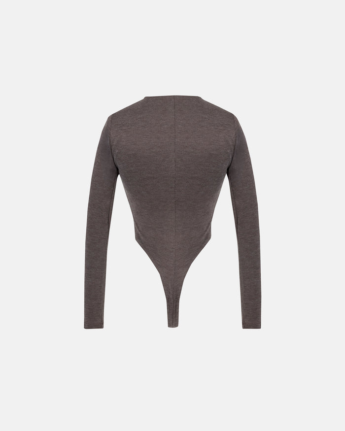Basics Oval Braided Bodysuit Brown