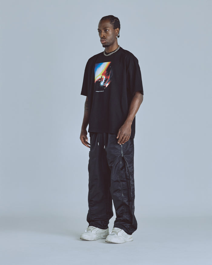 Basics Panelled Zip Up Cargo Pants Black