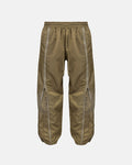 Basics Panelled Zip Up Cargo Pants Green