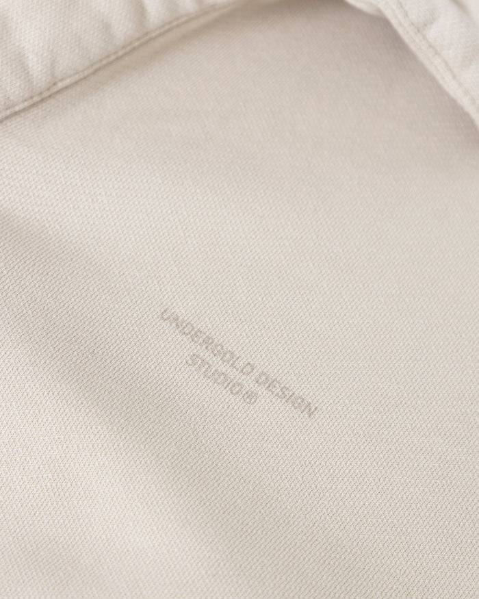 Basics Polo Collar Boxy Fit Hoodie Cream