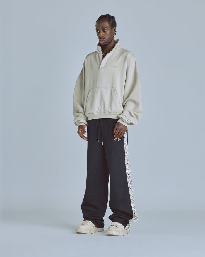 Basics Polo Collar Boxy Fit Hoodie Cream