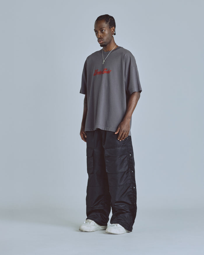 Basics Side Buttons Cargo Pants Black