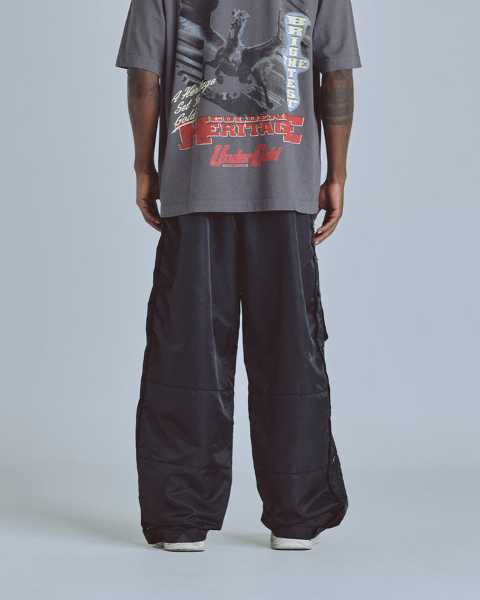 Basics Side Buttons Cargo Pants Black