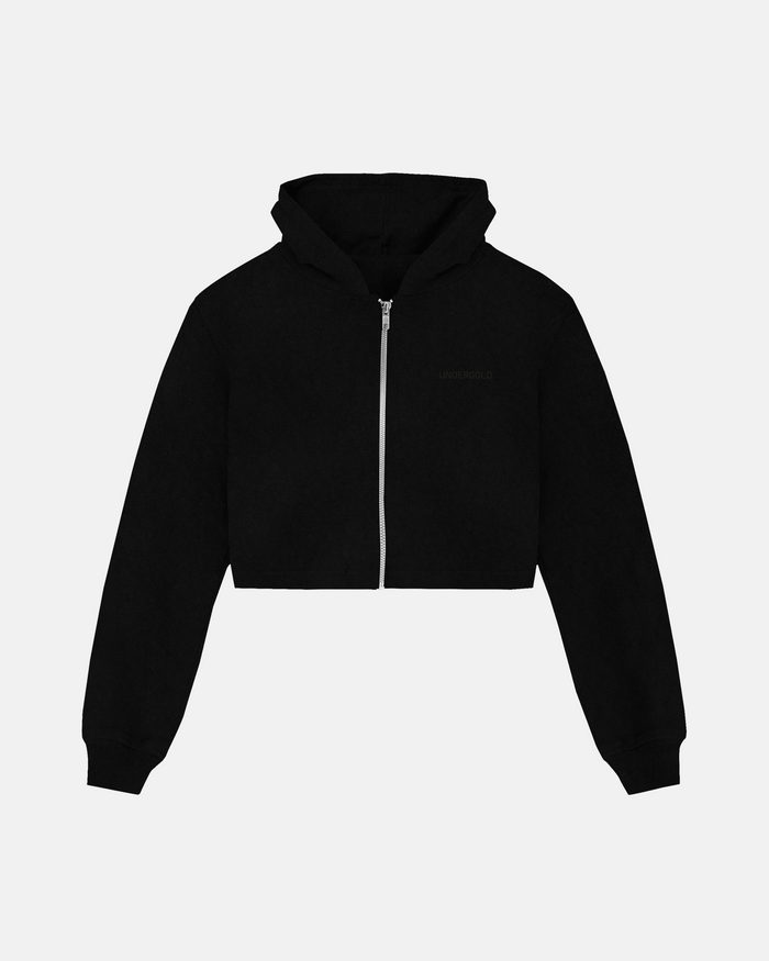 Basics Slim Fit Zip Up Cropped Hoodies