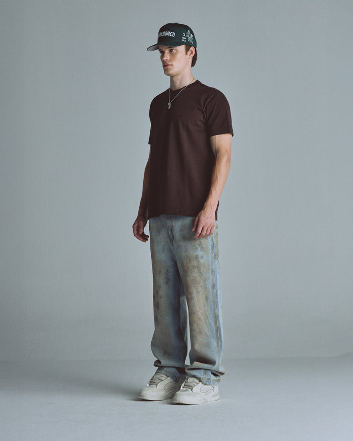 Basics Tiny Logo Regular Fit Tshirt Brown
