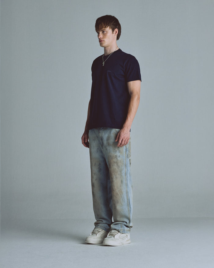 Basics Tiny Logo Regular Fit Tshirt Navy Blue