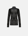 Basics Turtle Neck Top Transparent Black