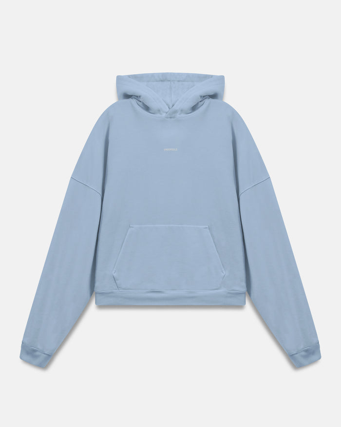 Basics Undergold Boxy Fit Hoodie Light Blue