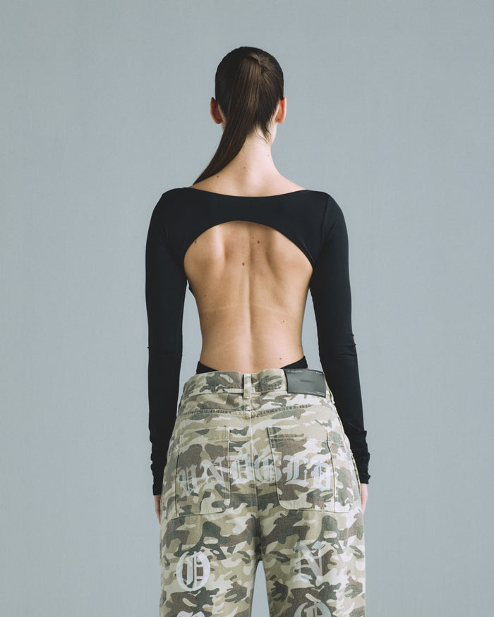 Basics Undergold Studio Backless Long Sleeve Body Black