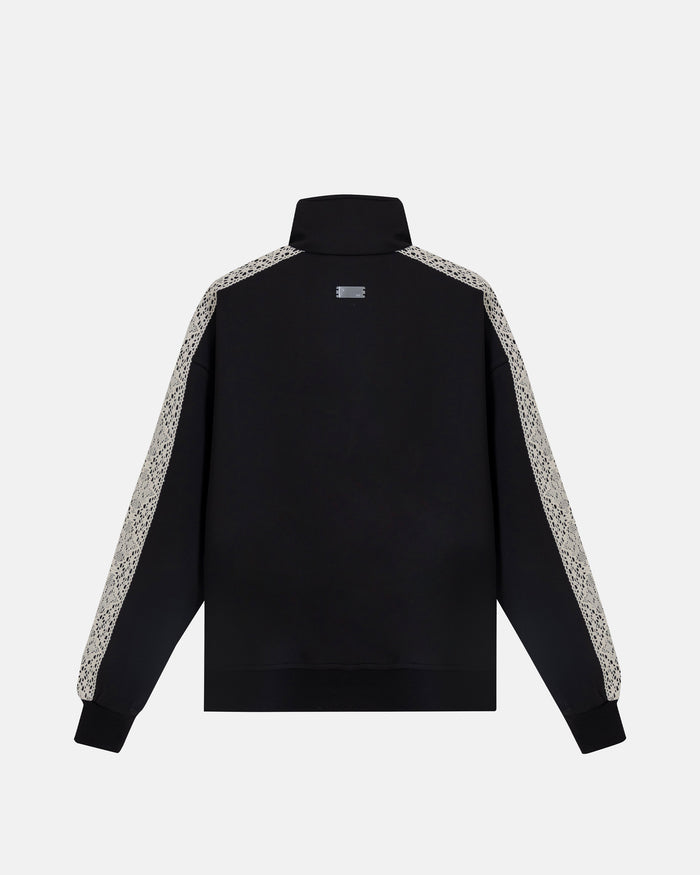 Basics Undgld Lace-panel Track Jacket Black