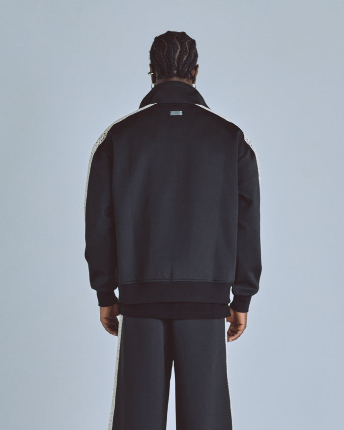 Basics Undgld Lace-panel Track Jacket Black