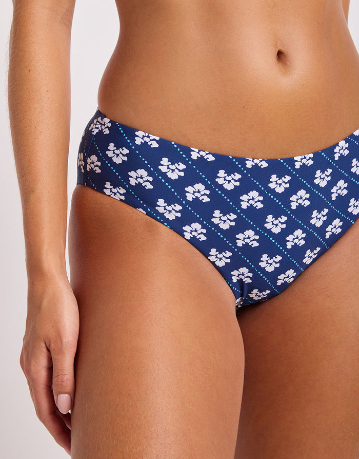 Batik Bloom Retro Bikini Pant - Classic Navy
