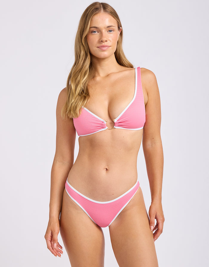 Seafolly Beach Bound Ring Front Tank Bikini Top - Begonia Pink - Simply Beach UK