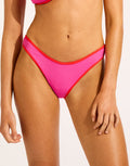 Seafolly Beach Bound Scoop High Cut Rio Bikini Pant - Hot Pink Flame - Simply Beach UK