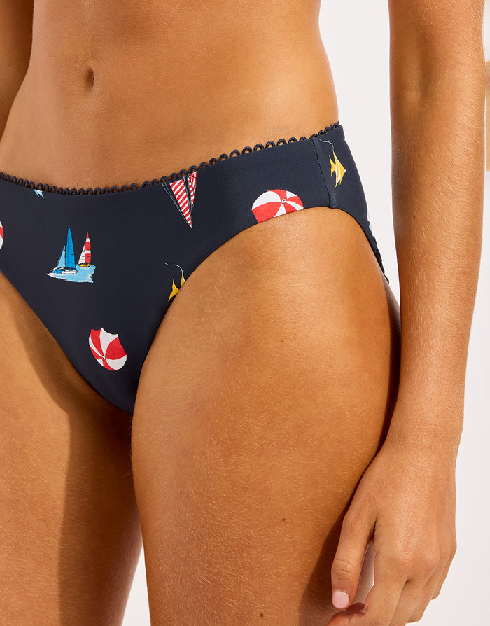 Seafolly Beach Club Hipster Bikini Pant - True Navy - Simply Beach UK