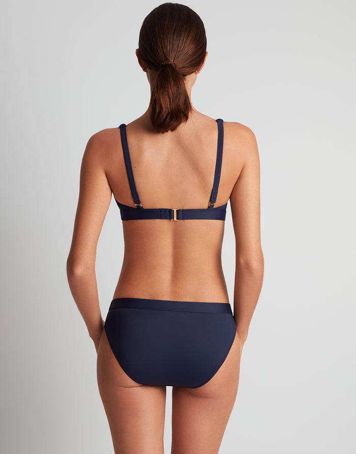 Lauren Ralph Lauren Beach Club Solids Band Hipster Bikini Pant - Dark Navy - Simply Beach UK