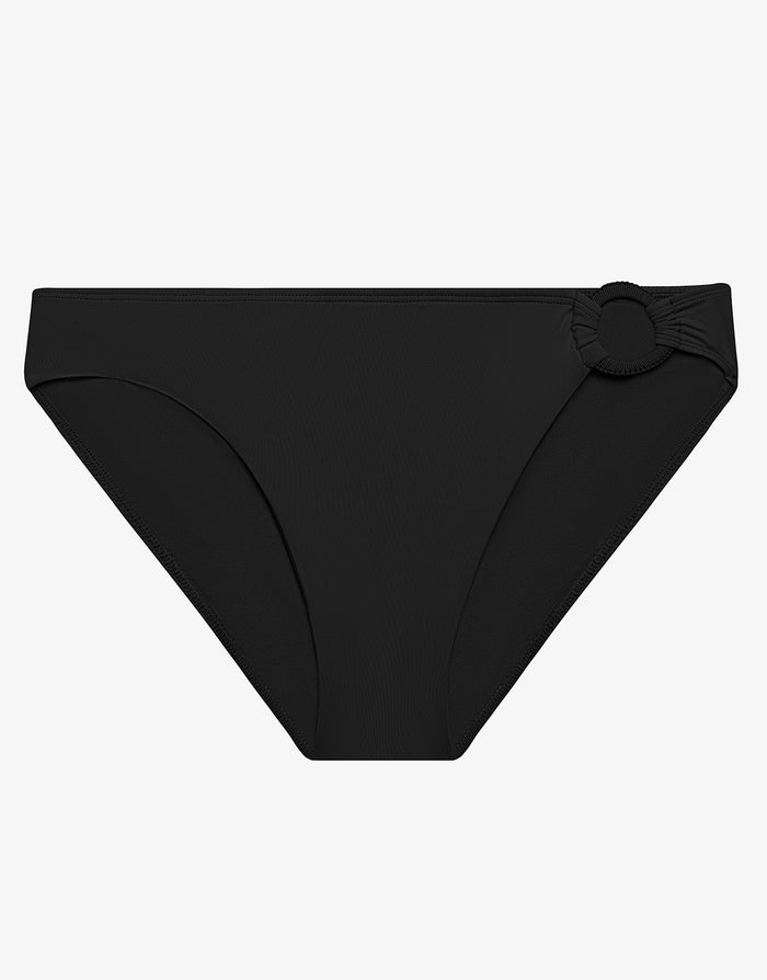Lauren Ralph Lauren Beach Club Solids Macrame Ring Bikini Pant - Black - Simply Beach UK